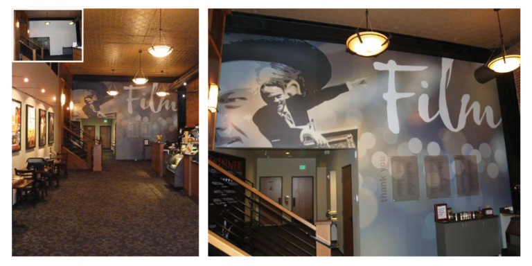 Pickford Film Center lobby mural / donor thank you wall.