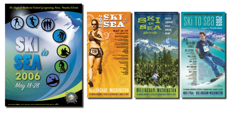 Annual Ski to Sea poster campaigns.